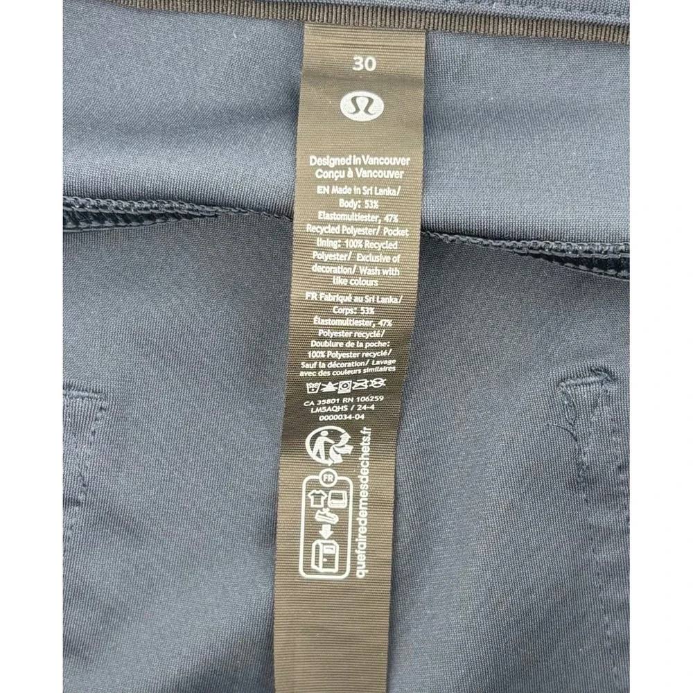 Lululemon ABC Slim Fit Pant Men Size 30 Blue Warpstreme Stretch Casual Active